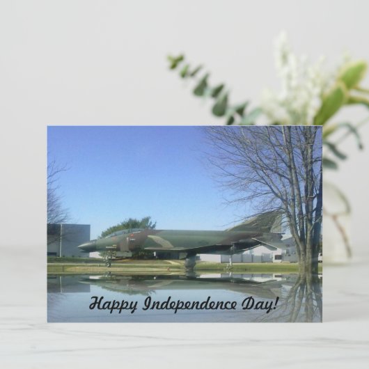 Vuurvliegtuig (F4-Phantom) Uitnodiging (Staand voorkant)