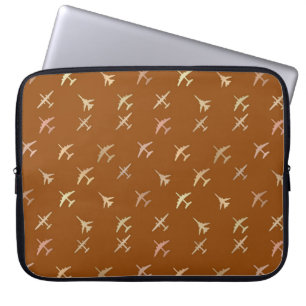 Vuurvliegtuigen, op donkere brons laptop sleeve