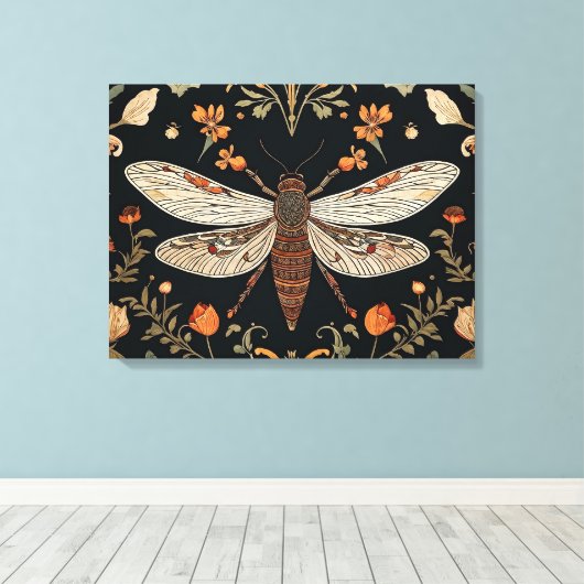  vuurvliegtuin canvas afdruk (Insitu (Houten vloer))