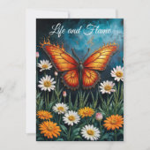 Vuurvlinder surrealistisch kunstwerk kamille natuu kaart (Voorkant)