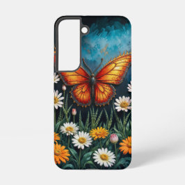 Vuurvlinder surrealistisch kunstwerk kamille natuu samsung galaxy hoesje