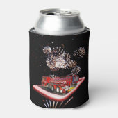 Vuurvloed met vuurwerk blikjeskoeler (Blikje Voorkant)