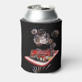 Vuurvloed met vuurwerk blikjeskoeler (Blikje Achterkant)
