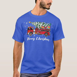 Vuurvloerse kerstboom Funny Firefighter Gift Merry T-shirt