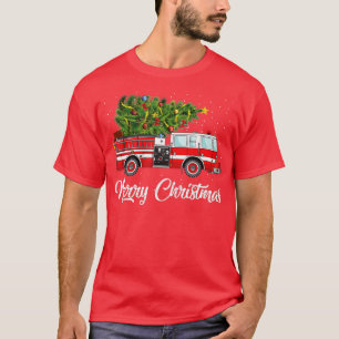 Vuurvloerse kerstboom Funny Firefighter Gift Merry T-shirt