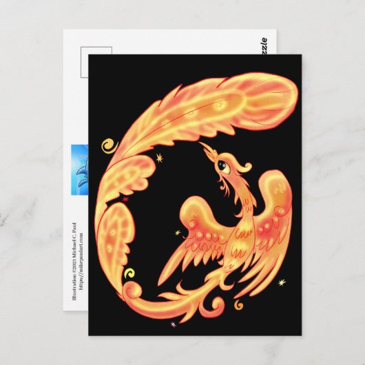 Vuurvogel Briefkaart (Voorkant / Achterkant)