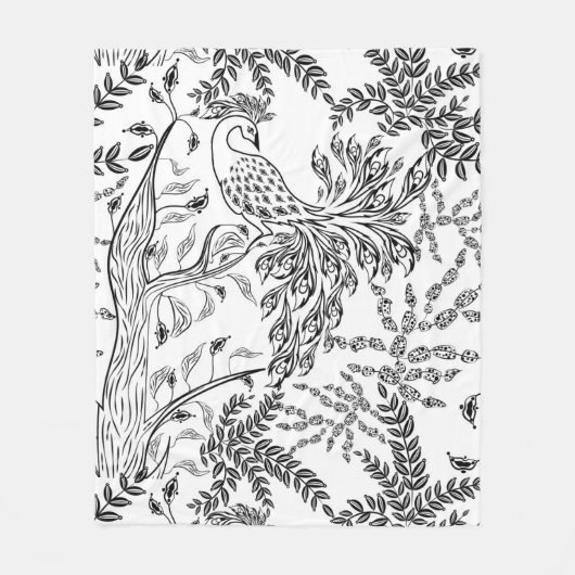 Vuurvogel Fleece Deken (Voorkant)