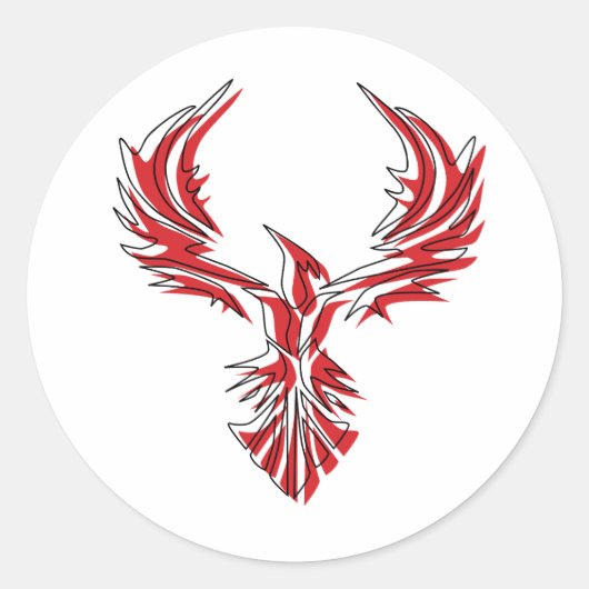 Vuurvogel - Phoenix Ronde Sticker (Voorkant)