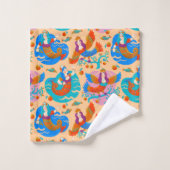 Vuurvogels en zeemachtigen bad handdoek (Wasdoekje)
