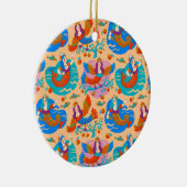 Vuurvogels en zeemachtigen keramisch ornament (Rechts)