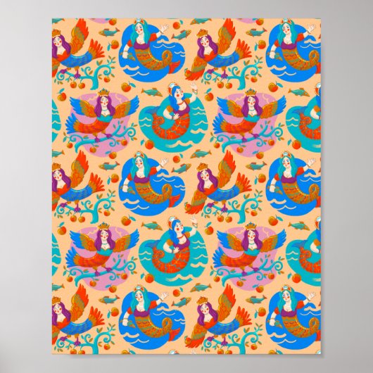 Vuurvogels en zeemachtigen poster (Voorkant)