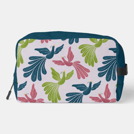 Vuurvogels in mid-century modern stijl toilettasje (Achterkant)