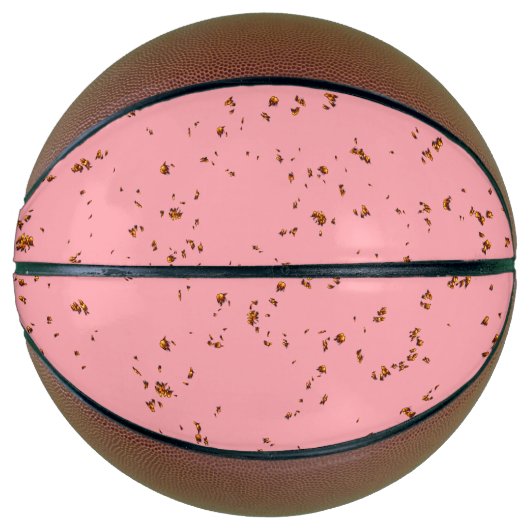 Vuurvonken bedekken uw foto blauw roze basketbal (Voorkant)