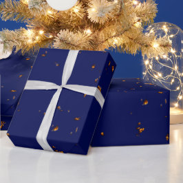 Vuurvonken bedekken uw foto Bonfire Assen Blauw Cadeaupapier