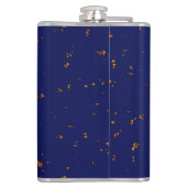 Vuurvonken bedekken uw foto Bonfire Assen Blauw Heupfles (Achterkant)