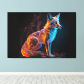 vuurvorstvos canvas afdruk (Insitu (Houten vloer))