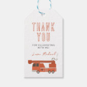 Vuurvrachtwagen Birthday Cadeaulabel (Voorkant)