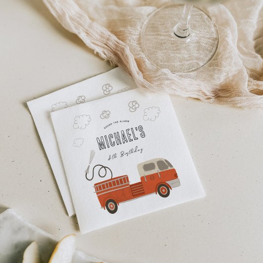 Vuurvrachtwagen Birthday Servet