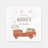 Vuurvrachtwagen Birthday Servet (Voorkant)