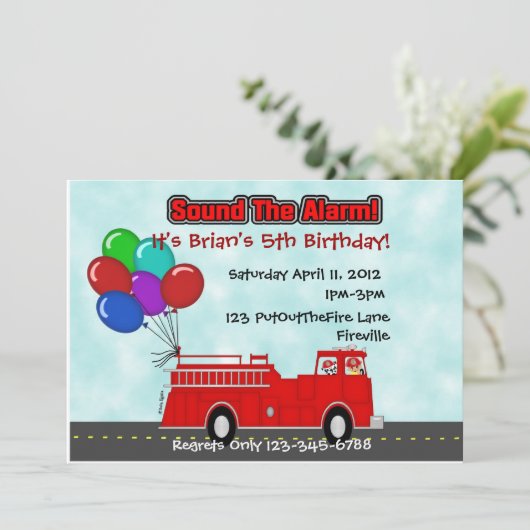 Vuurvrachtwagen Kaart (Staand voorkant)