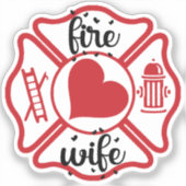 VUURVROUW MET MALTEES KRUIS [17] STICKER (Voorkant)