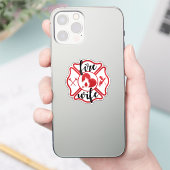 Vuurvrouw met Maltese [wildland] FW23 Sticker (Telefoon)