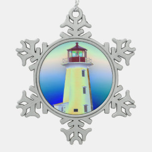 Vuurvuurtoren - Peggy's Cove Nova Scotia Tin Sneeuwvlok Ornament
