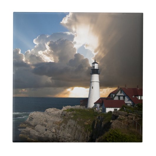 Vuurvuurtoren: Portsmouth, New England Tegeltje (Voorkant)