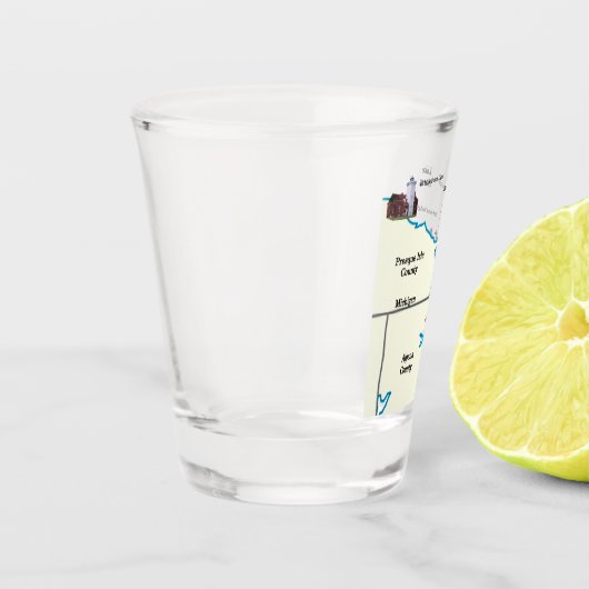 Vuurvuurtoren van het noordoosten van Michigan Shot Glas (Links)