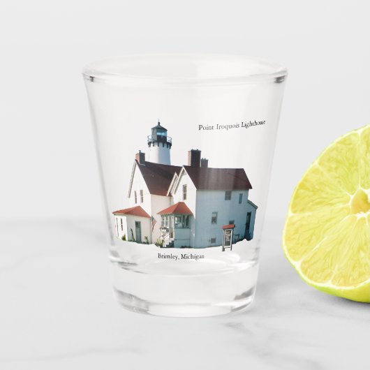 vuurvuurtoren van punt Iroquois Shot Glas (Voorkant)