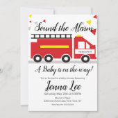 Vuurwagen Baby Shower Confetti Uitnodiging (Voorkant)
