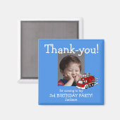 Vuurwagen foto dank je verjaardag magneet, jongen magneet (Voorkant / Achterkant)