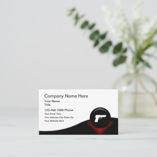 Vuurwapeninstructeur Modern Visitekaartje (Staand voorkant)