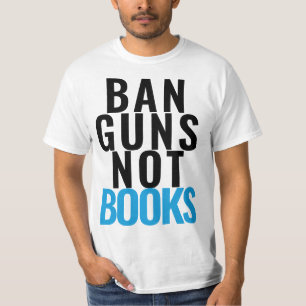 VUURWAPENS VERBODEN, GEEN BOEKEN T-SHIRT