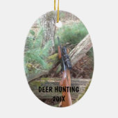 vuurwapens voor de jacht op herten keramisch ornament (Achterkant)
