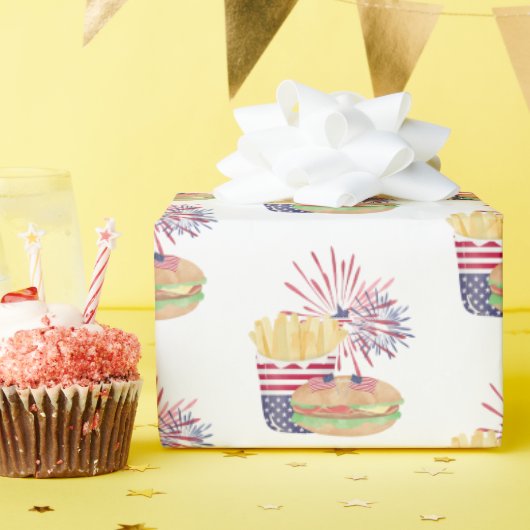 Vuurwapenstaffelkant van 4 juli cadeaupapier (Verjaardagsfeest)