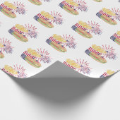 Vuurwapenstaffelkant van 4 juli cadeaupapier (Hoek)