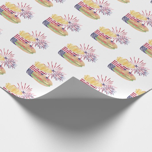 Vuurwapenstaffelkant van 4 juli cadeaupapier (Hoek)