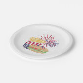 Vuurwapenstaffelkant van 4 juli papieren bordje (Gekanteld)