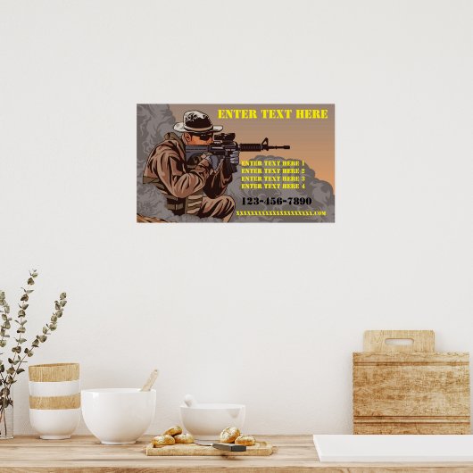 Vuurwapentraining aanpassen poster (Keuken)