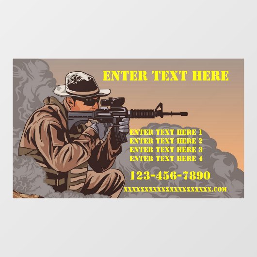 Vuurwapentraining aanpassen raamsticker (Vel)