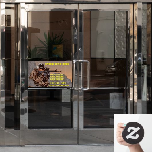 Vuurwapentraining aanpassen raamsticker (Kantoordeur)