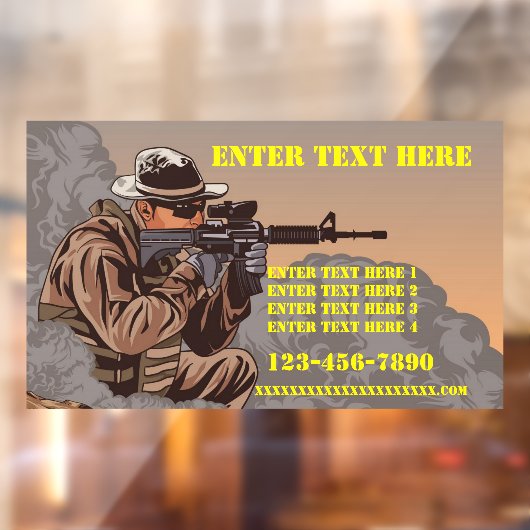 Vuurwapentraining aanpassen raamsticker (Vel 2)