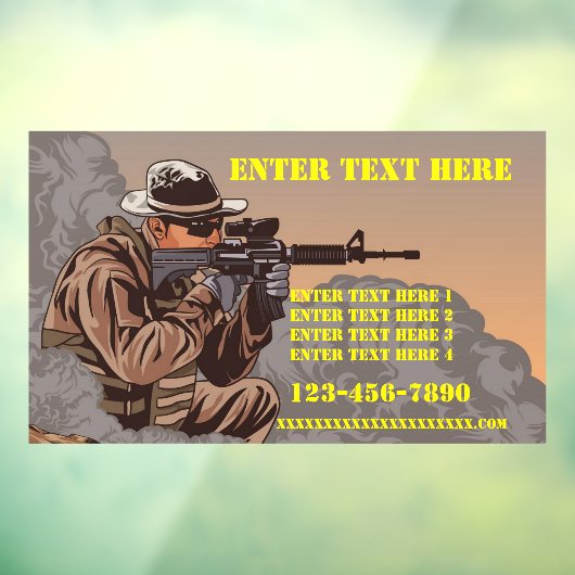 Vuurwapentraining aanpassen raamsticker (Vel 3)