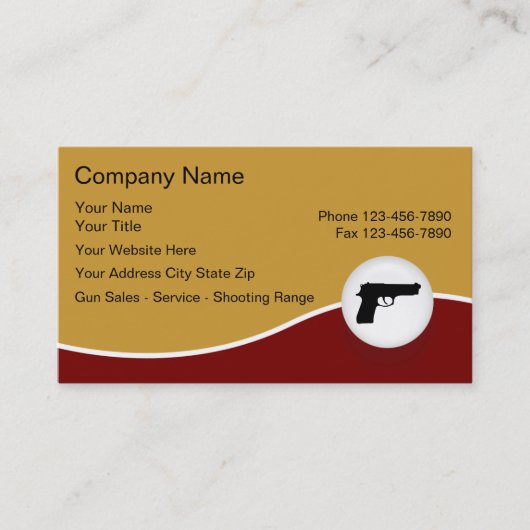 VuurwapenVisitekaartjes Visitekaartje (Voorkant)