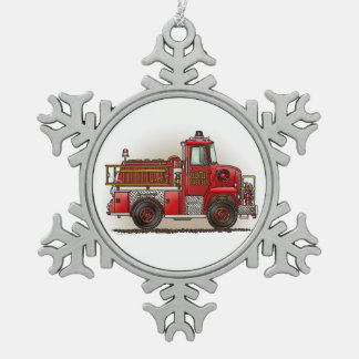 Vuurwapenwagen voor vrijwilligers tin sneeuwvlok ornament