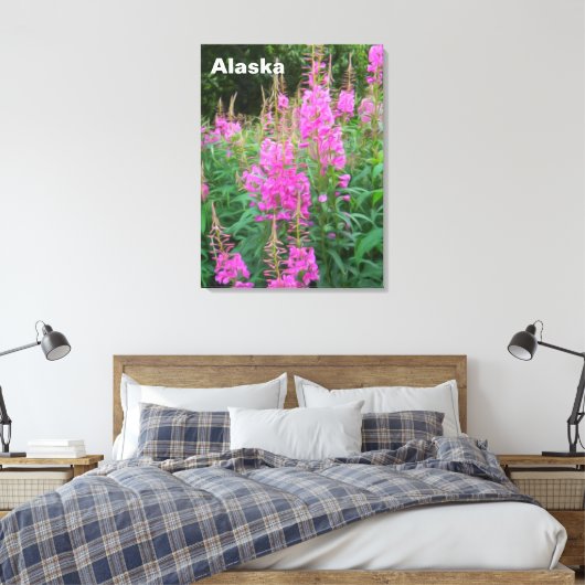 Vuurweed Canvas Afdruk (Insitu (Slaapkamer))