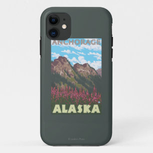 Vuurweed en bergen - Anchorage, Alaska Case-Mate iPhone Case
