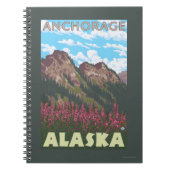 Vuurweed en bergen - Anchorage, Alaska Notitieboek (Voorkant)