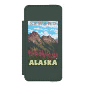 Vuurweed en bergen - Seward, Alaska Incipio iPhone Portemonnee Hoesje (Voorkant Agenda)